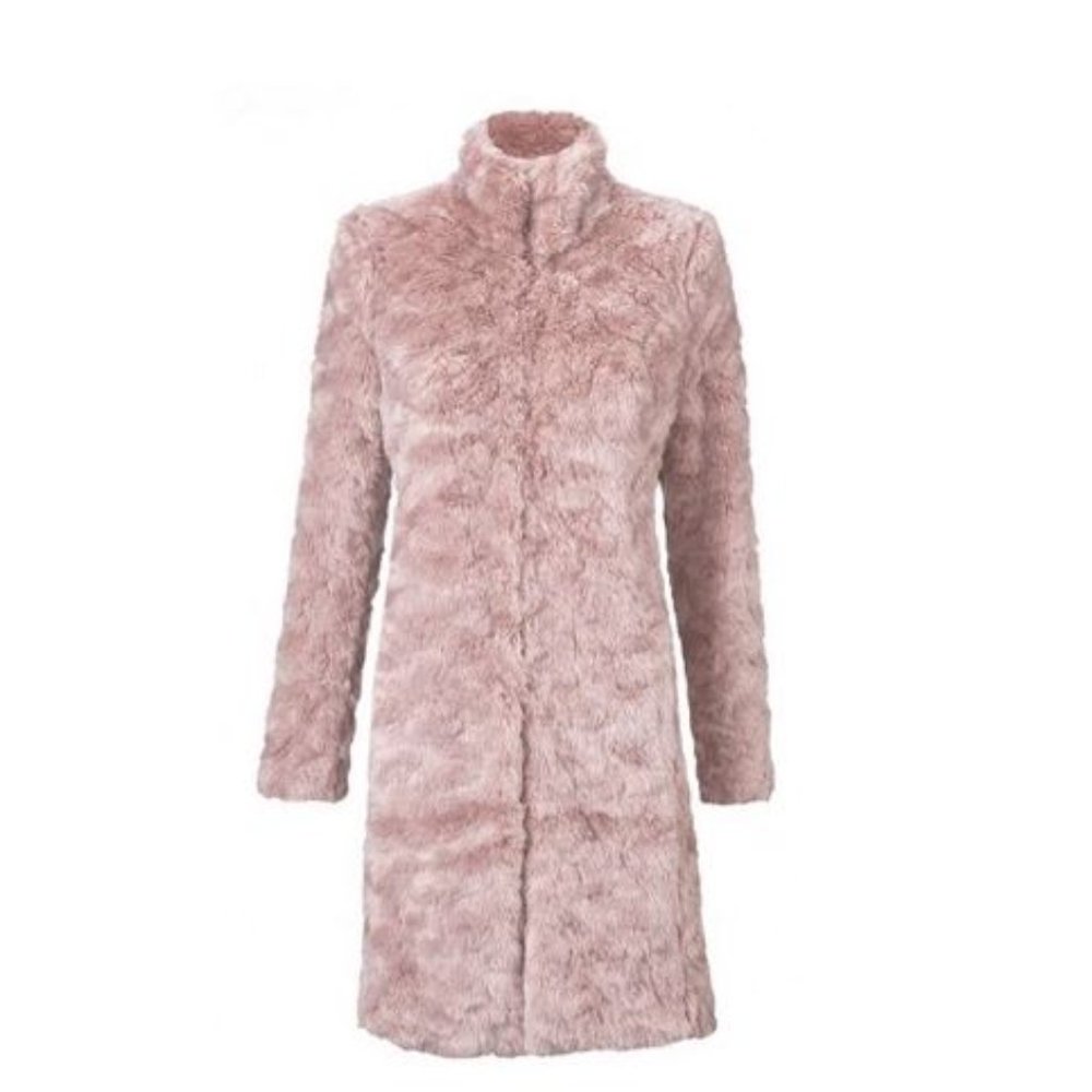 CAbi Contessa Limited Edition Pink Faux Fur Coat S
